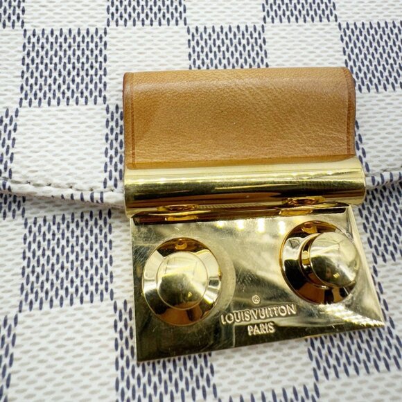 Louis Vuitton Croisette Damier Azur Satchel Crossbody Bag Rose Ballerine - Picture 12 of 16